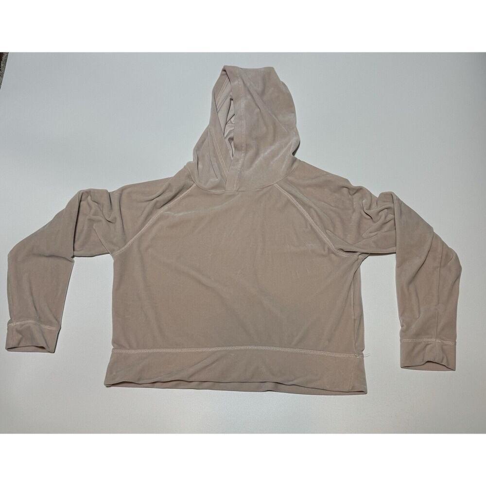 Y2K inspired Cropped Velour Hoodie Womens Size Large Balletcore Cozy Pastel Pink